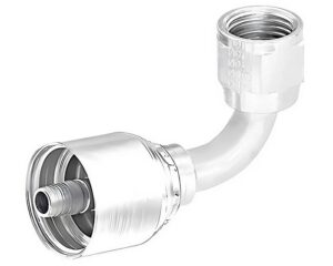 Eaton Weatherhead®  1/4″ Hose Size x 3/8″ Female 37° Swivel, 90-Deg. Elbow, Z-Series Crimp Hose Fitting (04Z-666)