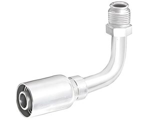 Eaton Weatherhead® 3/16″ Hose I.D x 1/4″ Inverted Male Swivel, 90-Deg. Tube Elbow, 069 Series Crimp Fitting (06904E-E04)