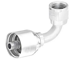 Eaton Weatherhead®  3/8″ Hose Size x 3/8″ Female 37° Swivel, 90-Deg. Elbow, Z-Series Crimp Hose Fitting