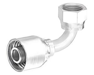 Eaton Weatherhead® 3/4" Hose Size x 3/4" Female  FOR-SEAL Swivel, 90-Deg. Elbow, Short Drop, Crimp Hose Fitting (12Z-A32)