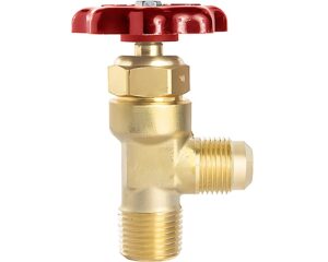 1/2″ Male 45° SAE Flare x 3/8″ Male NPT, 90-Deg. Angle Valve, Brass (1049-8C)