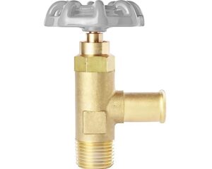 3/8″ Hose I.D x 3/8″ MNPT, Forged Body, 90-Deg. Angle Valve, Brass (1139-6C)