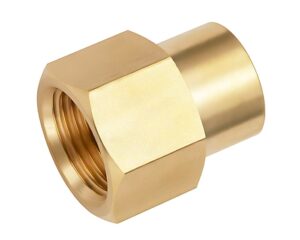 3/8″ x 1/4″ NPT, Female Reducing Coupler, Brass Pipe Fitting (119-CB)