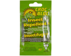Croc Bloc® 6-Hrs Insect Repellent, 30% DEET, Individually Wrapped Towelette, Very Light Scent, One Application (12405)