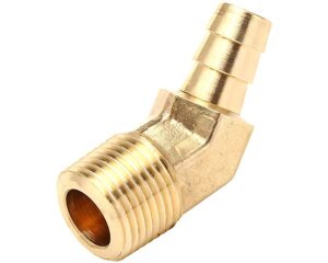 5/8″ Hose Inner Diameter x 3/8″ Male Pipe, 45-Deg. Elbow Brass Hose Barb (140-10C)