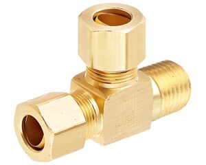 1/2″ Tube x 1/2″ MNPT, Air Brake Fitting, Brass Male Pipe Run Tee (1471-8D)