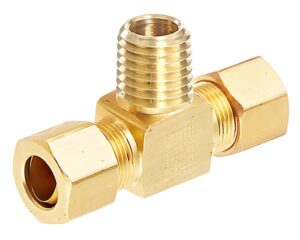 3/8″ Tube x 3/8″ MNPT, Air Brake Fitting, Brass Male Pipe Branch Tee (1472-6C)