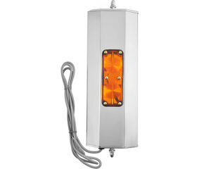 Grote® 6″ x 16″ West Coast Heated Mirror with Clearance Light, 12-Volts, Glass Lens, Steel Housing (16173)