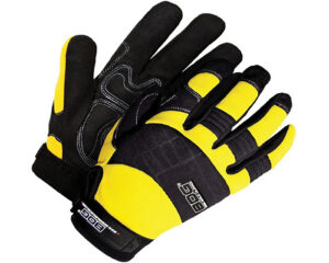 Bob Dale Gloves® Synthetic Leather Palm, Mechanics Gloves, Black/Yellow, XLarge (20-1-10605Y-XL)