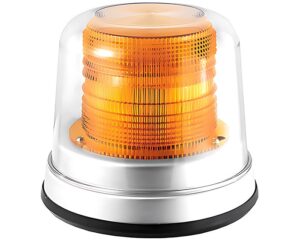 SWS Warning Lights 12-24 VDC 2.5 Amps, High Profile Fleet LED Beacon, Permanent, Clear Dome – Amber Lens (200A-12V-A)