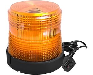 SWS Warning Lights  12-24 VDC 0.9 Amps Low Profile Fleet LED Beacon, Amber Lens (201ZM-12V-A)