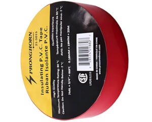 Pronghorn 7 MIL x 3/4″ x 66 ft. Long, Insulating  PVC Electrical Tape – Red (COL66-RED)