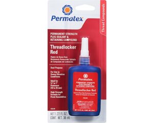Permatex® Dual Purpose Threadlocker Red, Permanent Strength – 36 mL Bottle (26240)