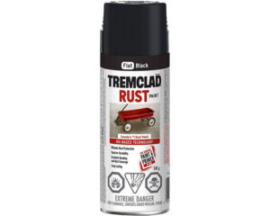 Rust-Oleum® Tremclad 340g Oil Based Rust Paint Aerosol Spray, Excellent Rust Coverage, Flat Black (27048B512)
