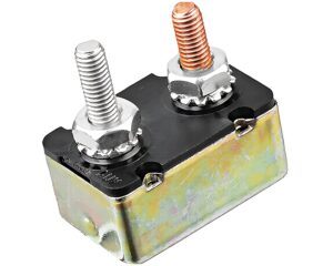 Cole Hersee® 12V / 50A, 10-32 Studs Input, Box Style Circuit Breaker, Steel (30056-50)