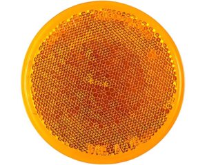 Grote® 3" Round Stick-On Reflector, Adhesive Mount, Amber (40053)