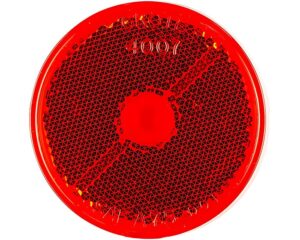 Grote® 2.5" Round Stick-On Reflector, Adhesive Mount – Red Lens (40072)