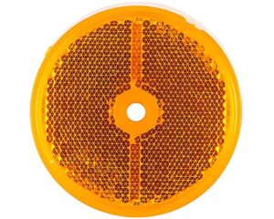 Grote® 2.5" Round Stick-On Reflector, Adhesive Mount, Amber Lens (40073)
