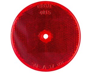 Grote® 3.5" Sealed Center-Mount Round Reflector, Stick-On, Red Lens (40152)