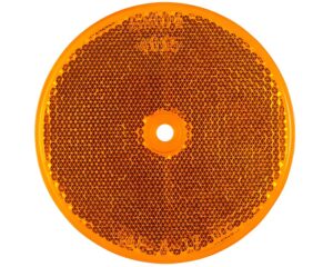 Grote® 3.5" Sealed Center-Mount Round Reflector, Stick-On, Amber Lens (40153)