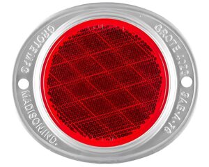 Grote® 3″ Aluminum, Low Profile Reflector, 2 Screw Mount – Acrylic Red Lens (40232)