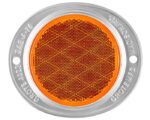 Grote® 3″ Aluminum, Low Profile Reflector, 2 Screw Mount, Acry. Amber Lens (40233)
