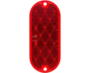 Grote® 4.375" Stick-On Oval Reflector, Adhesive Mounting, Red Lens (41032)
