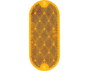 Grote® 4.375" Stick-On Oval Reflector, Adhesive Mount, Amber Lens (41033)