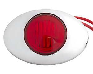 Grote® M3 Series LED Clearance Marker Oval Light, .180 Molded Bullet with Bezel, Red Lens (45772)