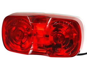 Grote® 2-Bulb Square-Corner Clearance Marker Light – Acrylic Red Lens (46782)