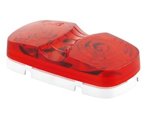 Grote® 2-Bulb Square-Corner, Clearance Marker Light, Duramold, Red Lens (46792)