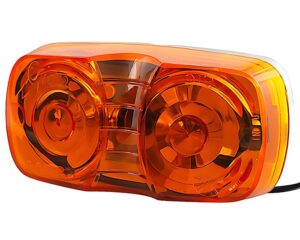 Grote®  2-Bulb Square-Corner Clearance Marker Light, Duramold – Amber (46793)