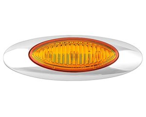 Grote® M3 Series LED Clearance Marker Oval Light, .180 Molded Bullet with Bezel, Amber Lens (47913)