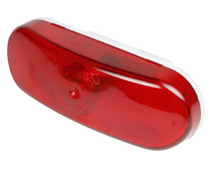 Grote® 12V Oval Stop Tail Turn Round Light, Polycarbonate Housing – Red Lens (52892)