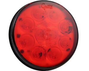 Grote® SuperNova® 4" LED Stop Tail Turn Round Light, Male Pin – Red Lens (53252)