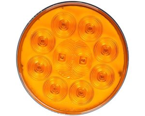 Grote®  10-Diode Pattern, 4″ LED Stop Tail Auxiliary Turn Light – Amber Lens (53253)