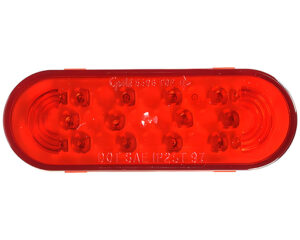 Grote® 12V Oval LED Stop Tail Turn Light, Grommet Mounted – Red Lens (53962)