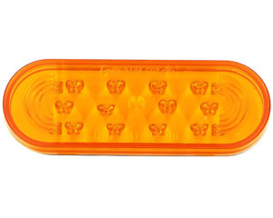 Grote® 12V Oval LED Stop Tail Turn Light, Male Pin, Grommet Mount – Amber Lens (53963)