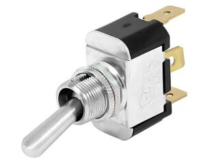 Cole Hersee® 3-Blade H/D Toggle Switch, SPDT On-Off On, Plastic-Plated Steel Cap (55016-06-BP)