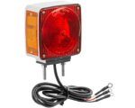 Grote® Two-Stud Chrome Light with Pigtail, ABS Housing – Red/Yellow Lens (55340)