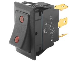 Cole Hersee® 4-Blade SPDT Rocker Switch, SPST On-Off-On, Black Housing - Red Lens (58327-06)
