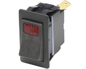 Cole Hersee® 3-Blade SPST Rocker Switch, SPST Off -None- On, Red Lens (58328-04)