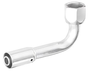 Eaton Weatherhead®  13/32″ Hose I.D  x 3/8″ Female Bumped Tube O-Ring Swivel, 90-Deg. Elbow, 757E Crimp Hose Fitting (75708E-Z87)