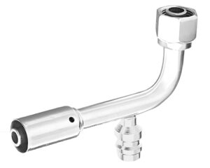 Eaton Weatherhead® 1/2″ Hose I.D x 5/8″ Female Bumped O-Ring Swivel w/ R134a Service Port, 90° Elbow (75710E-Z01)