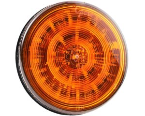 Grote® 4″ Round LED Strobe Light, Male Pin, Grommet / Bracket Mount – Amber (77353)