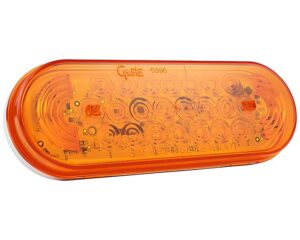 Grote® 12V Oval LED Strobe Light, Male Pin, ABS Housing, Acrylic Amber Lens (77363)