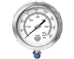 PW Hydro-Poise 4.5″ Face Dial, 0-600psi H/D Pressure Gauge – 316 SS (82-17D-2B)