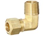 1/8" Tube O.D x 1/8" Male NPT, Air Shift Transmission Brass 90° Male Pipe Elbow (869-2A)