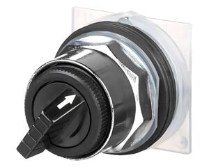 Schneider Electric® Harmony 9001K Series, 2-Pos. 30mm Selector Switch – Black Knob (9001KS11B)