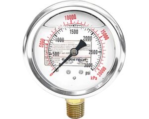 Gaugetech® 2.5 Face Diameter, 3000 PSI, Pressure Gauge, Plexiglas (901124)